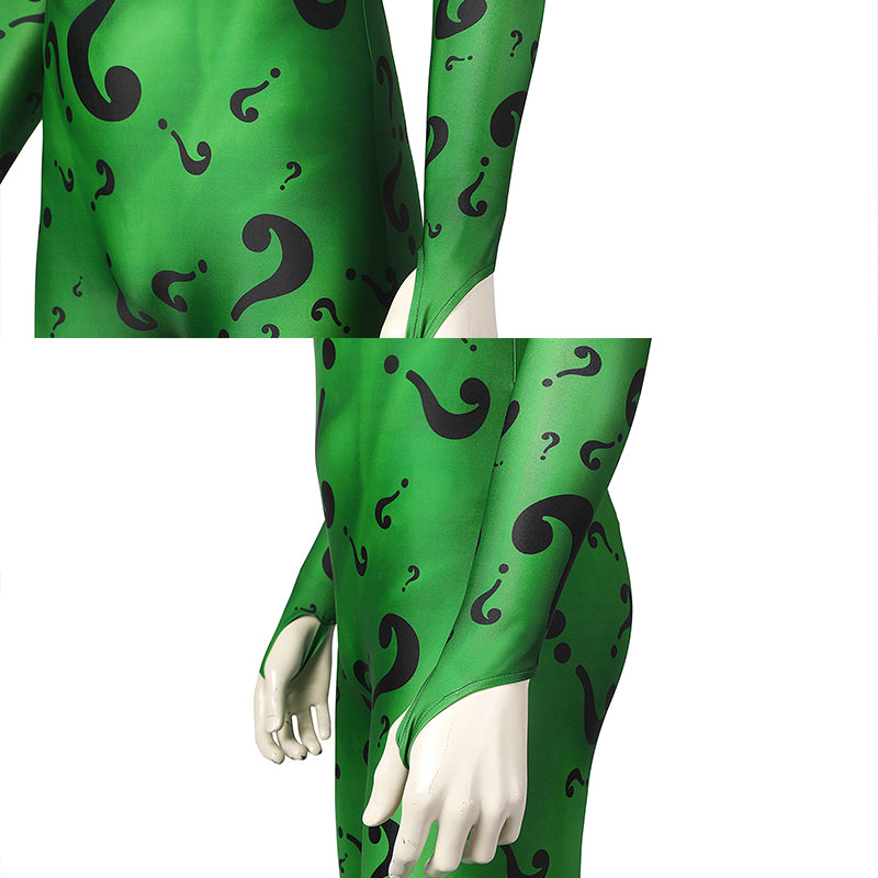 Batman Forever The Riddler Cosplay Costume Jim Carrey Riddler Costume Green Bodysuit