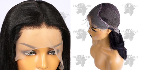 Human Hair Lace Front Wig Black Straight Style