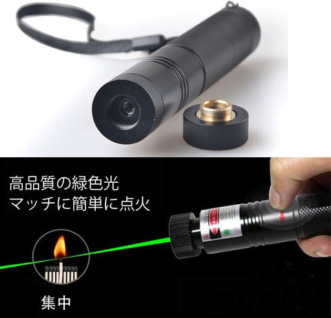 レーザーポインター USB充電式 懐中電灯 ズーム調節 カラス避け 緑色 強力 長距離