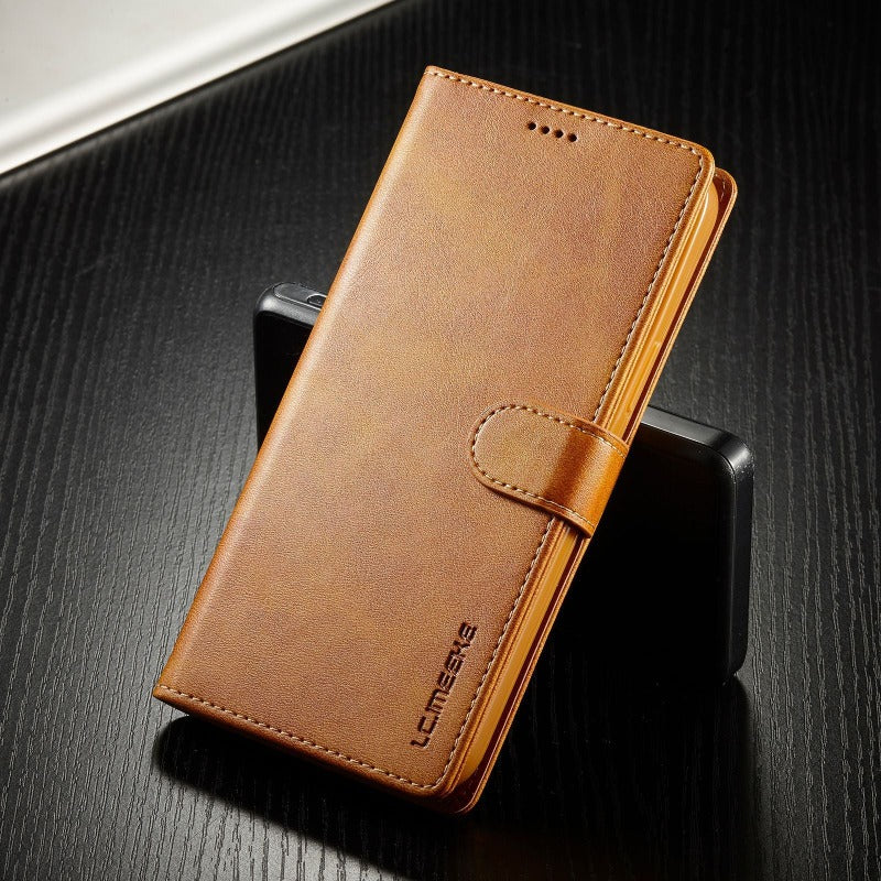 Luxury Leather Wallet Flip  Phone Case with Card Slots for iPhone