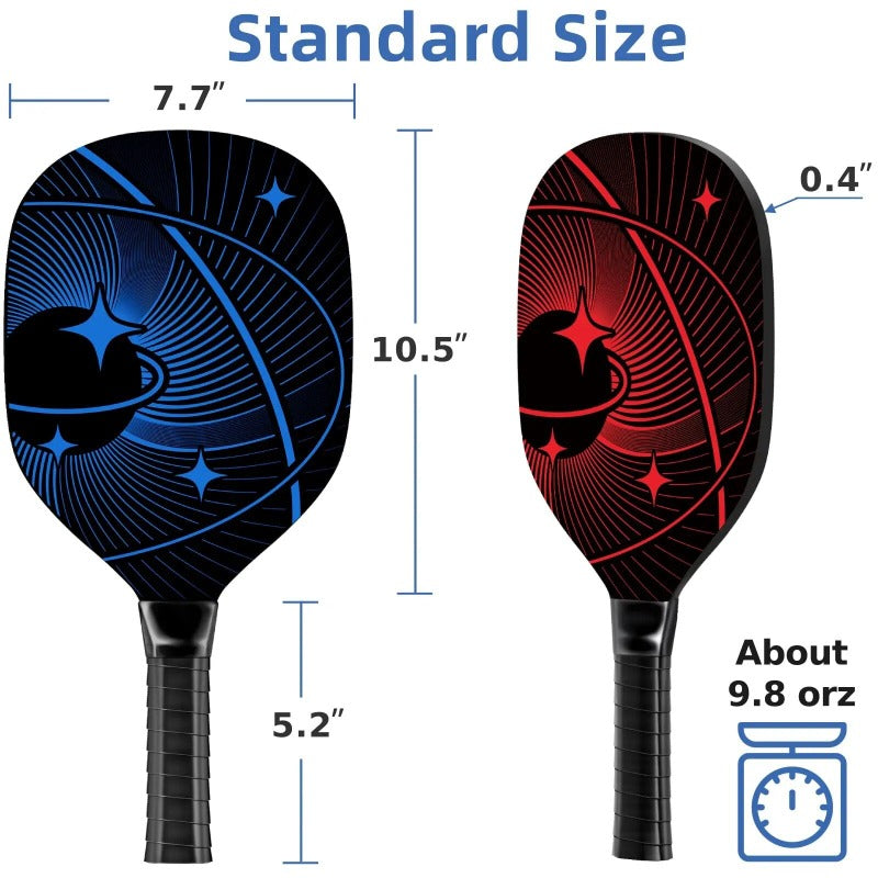 4pcs Wood Pickleball Paddles Set with Ergonomic Cushion Grip