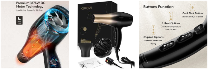 Kipozi sales hair dryer