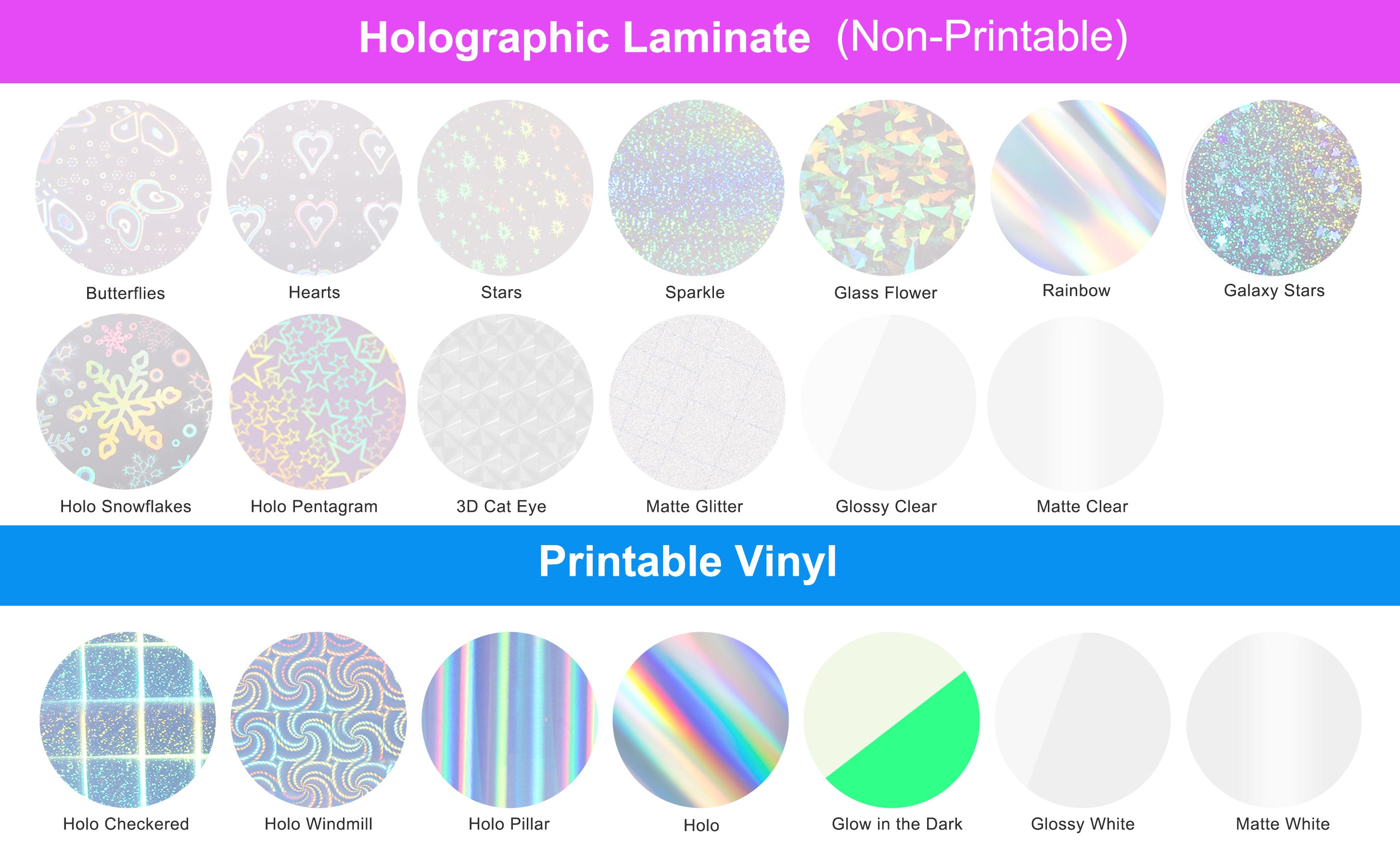  TECKWRAP Holographic Sticker Paper Clear Overlay Lamination  Vinyl Matte White Inkjet Printable Vinyl 8.26 x 11.69 A4 Size 36  sheets/Pack Laminate Sticker Film for Craft, Scrapbooking, Craft Cutters :  Office