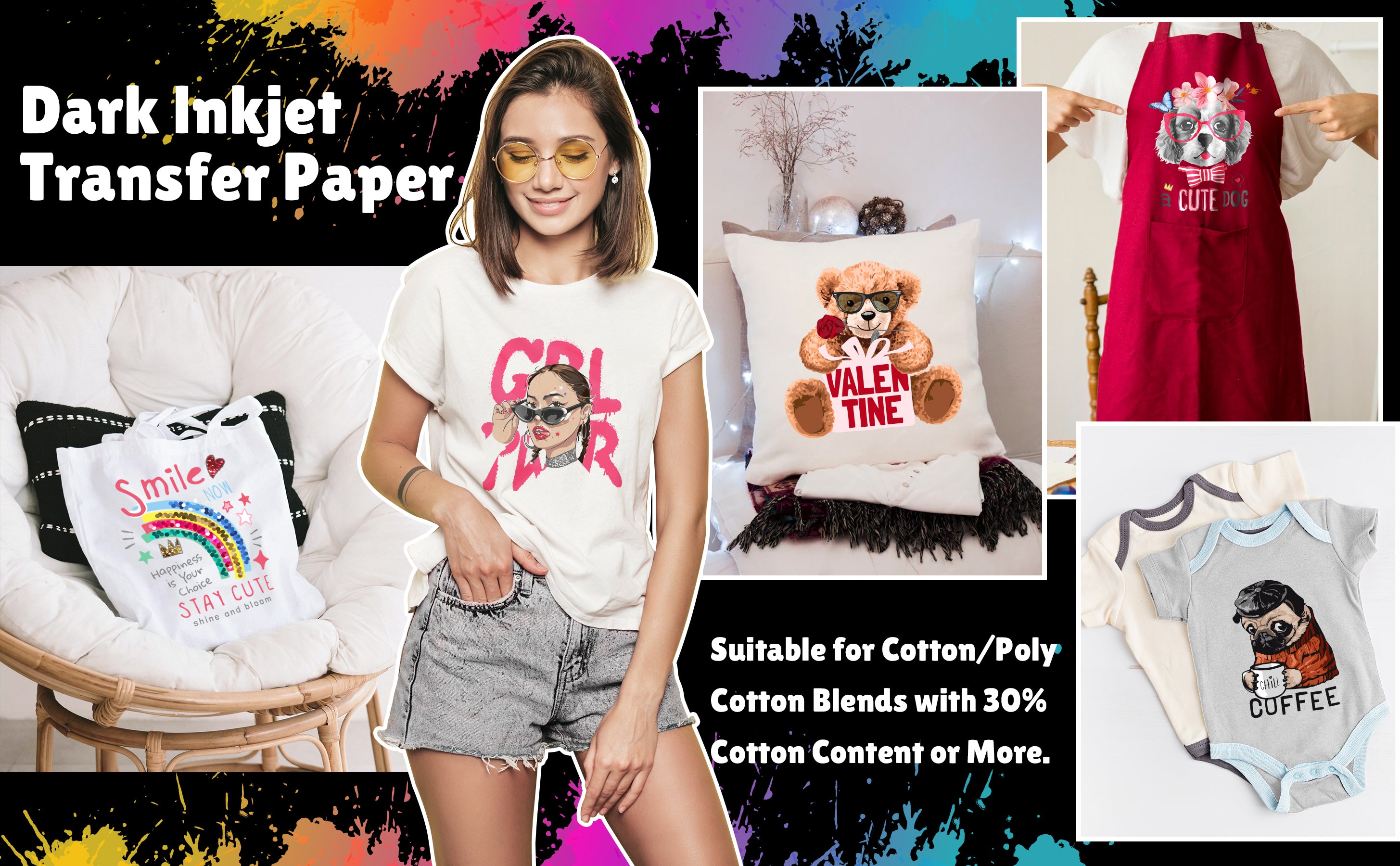Dark Inkjet Heat Transfer Paper