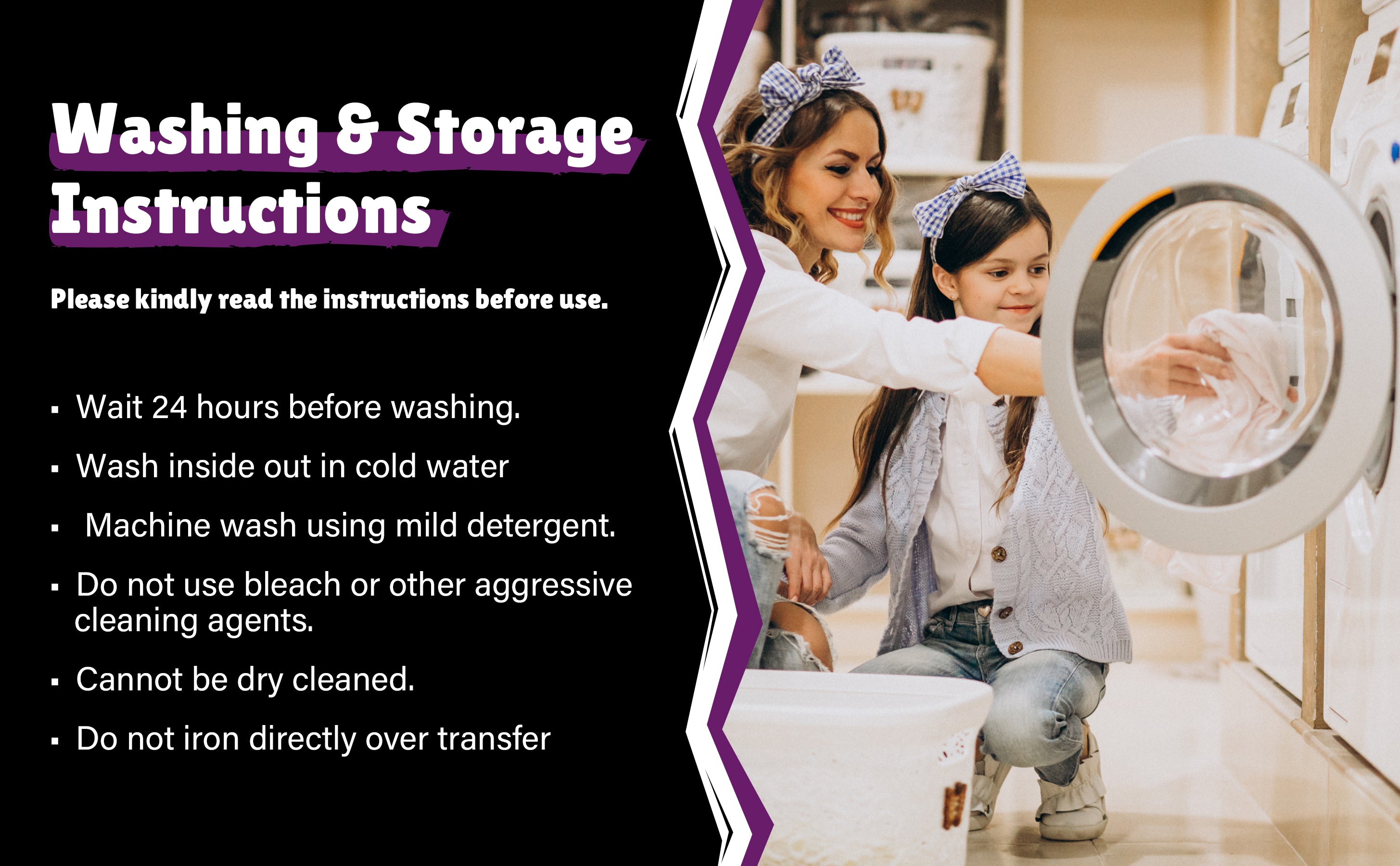 washing and care instructions for heat transfer paper