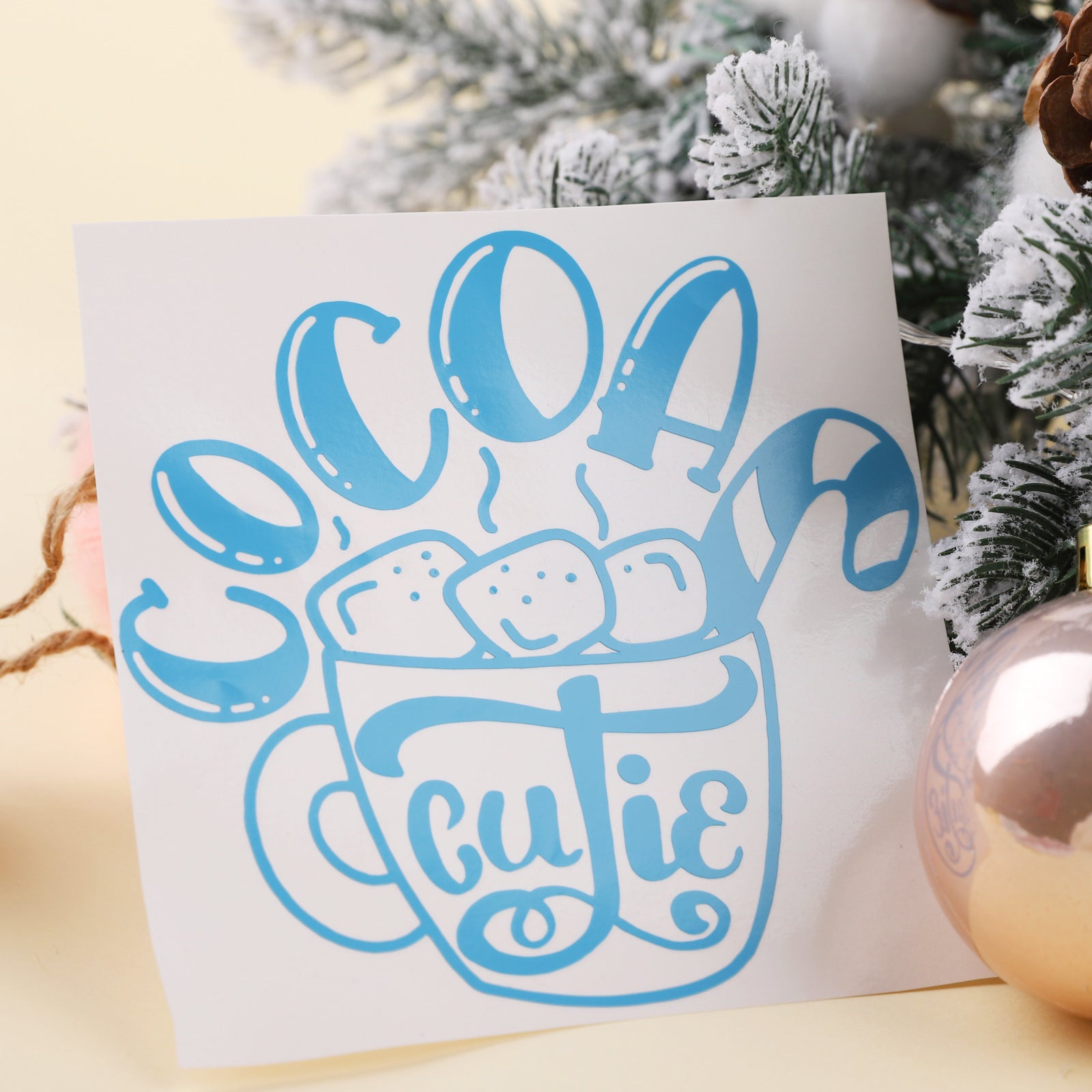 Cocoa cutie mug design from permanent adhesive vinyl folie