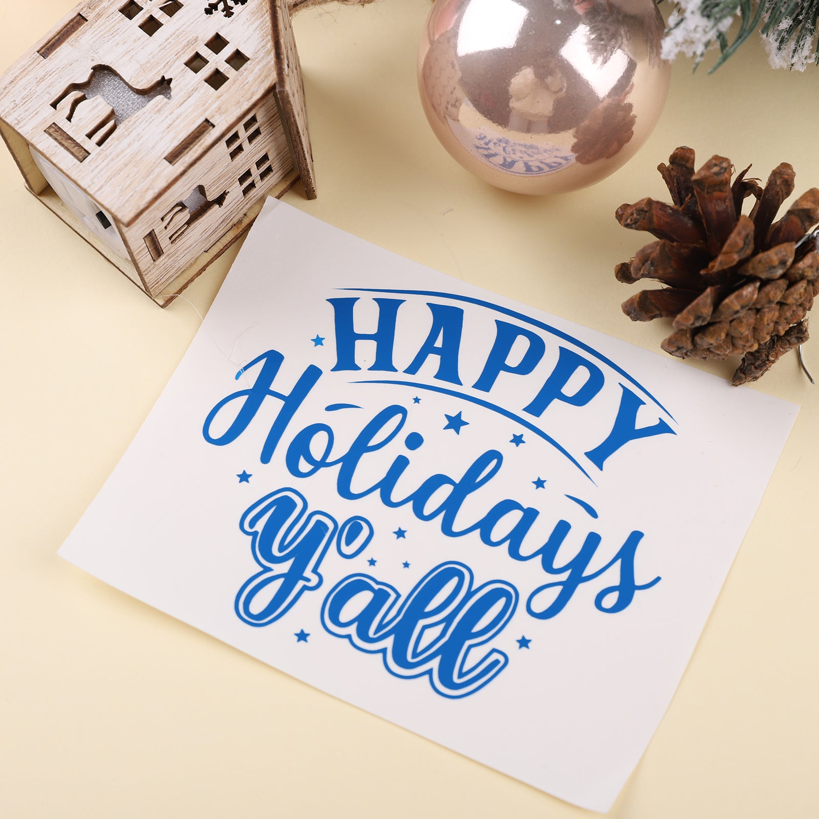 Happy holidays Y'all vinyl design for T-shirt Tee