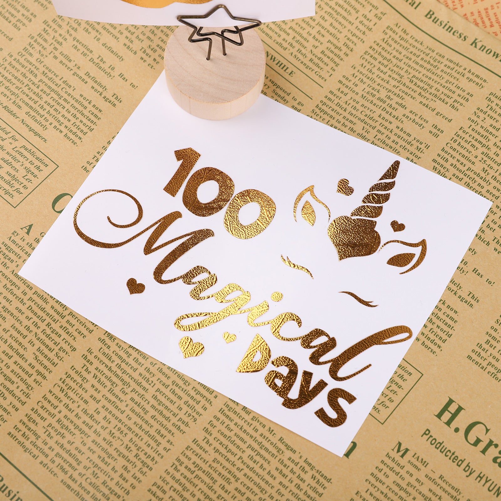 100 magical days textured vinyl decal