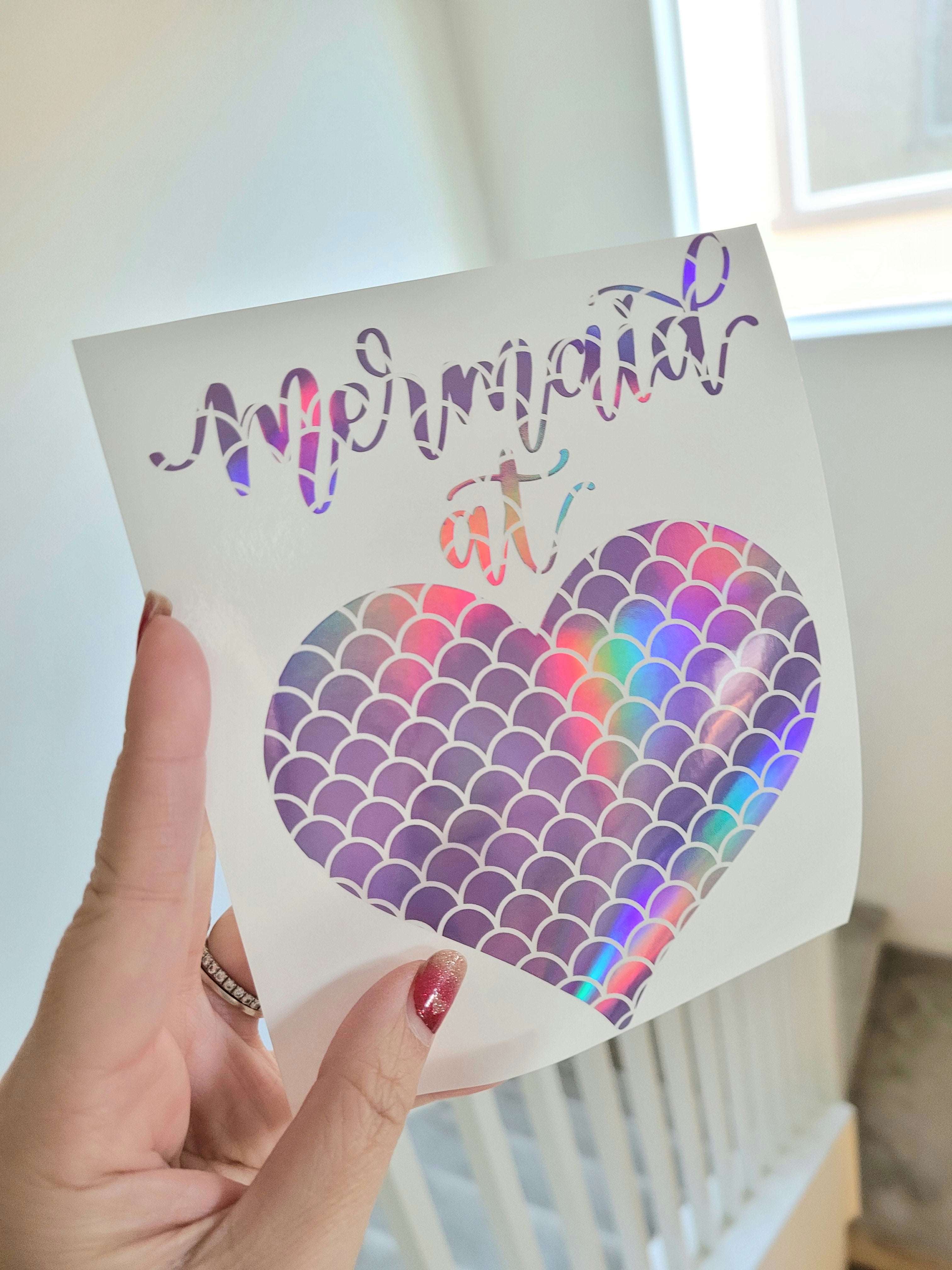 Holographic Mermaid Scales in hearth shape