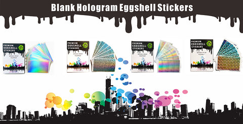 hologram eggshell stickers