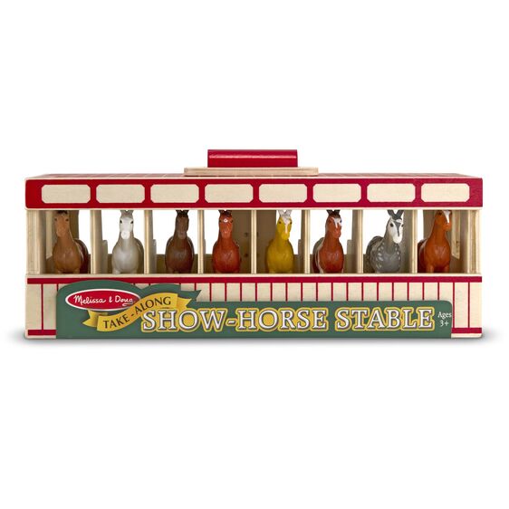 Melissa & Doug Take-Along Show-Horse Stable Play Set New