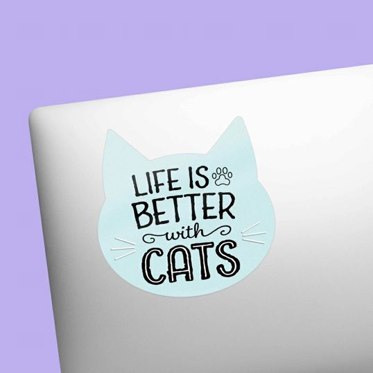 Life is Better with Cats Waterproof Sticker