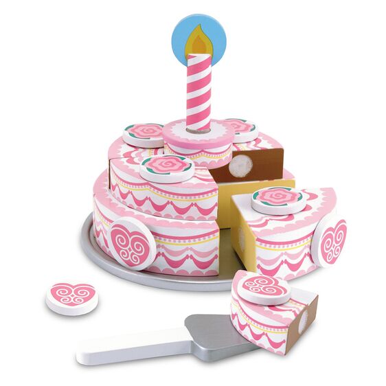 Melissa & Doug Triple-Layer Party Cake - Wooden Play Food New