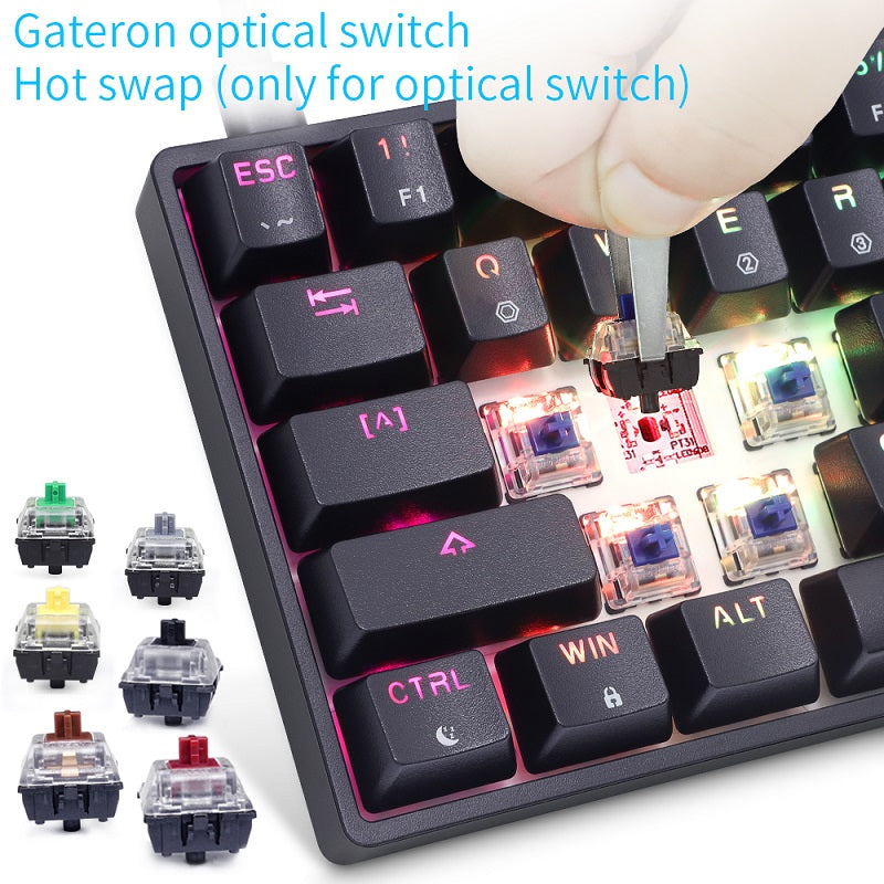 純正クリアランス HK GAMING GK61s Mechanical Gaming Keyboard 61 Keys Multi Color  RGB Illuminated LED Backlit Wired Programmable for PC/Mac Gamer (Gateron R 