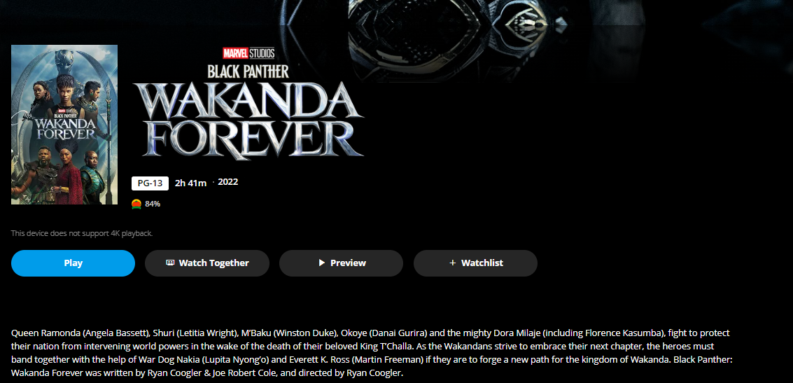 Black Panther 2: Wakanda Forever Google TV HD Digital Code (Redeems in Google TV; HD Movies Anywhere & HDX Vudu & HD iTunes Transfer Across Movies Anywhere)