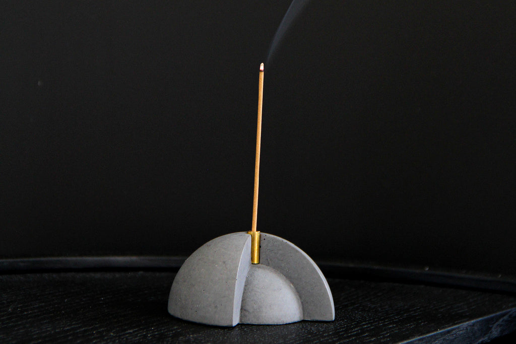 Burning incense on incense burner