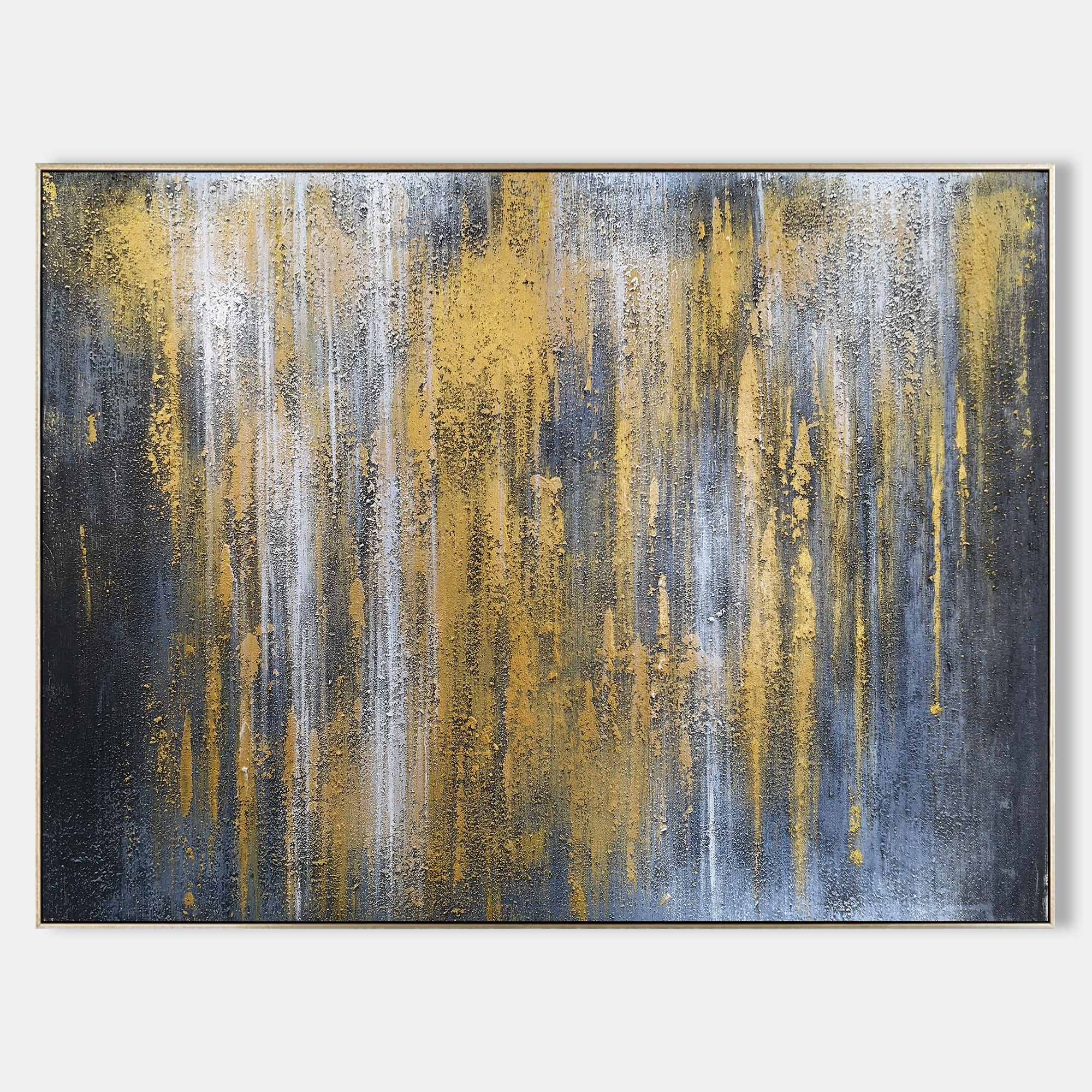 Grey And Gold Abstract Art #ABAH31