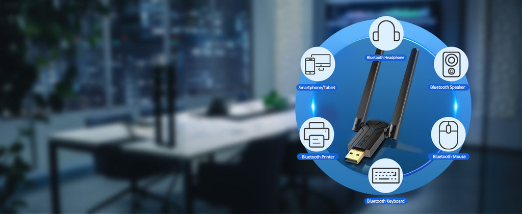  ZEXMTE Adaptador USB Bluetooth 5.3 de largo alcance 100 M para  PC, adaptador Bluetooth sin unidad para Windows 11/10, dongle Bluetooth para  escritorio, laptop, impresoras, teclado, ratón, auriculares, altavoces :  Electrónica
