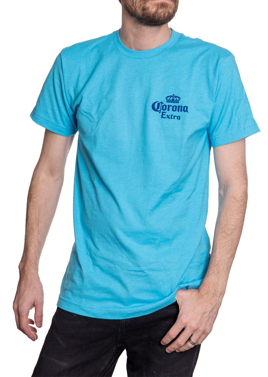 Corona Extra Beachside T-Shirt in Aquatic Blue