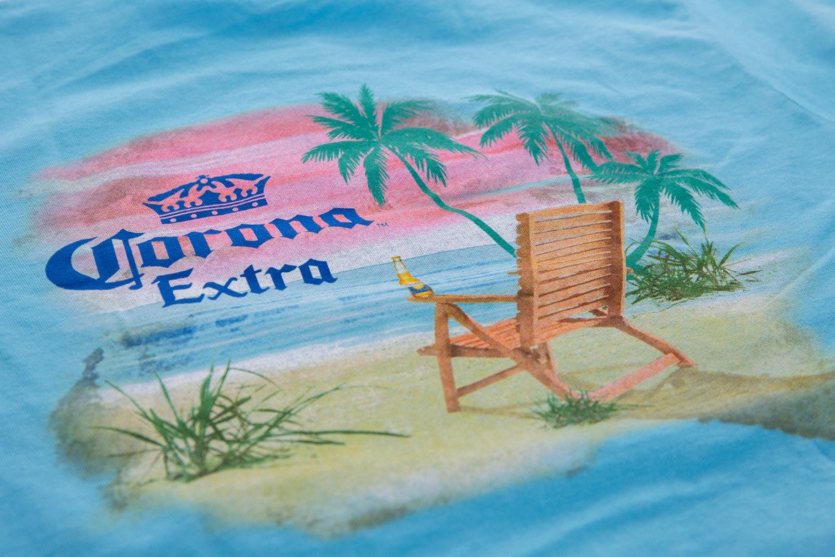 Corona Extra Beachside T-Shirt in Aquatic Blue