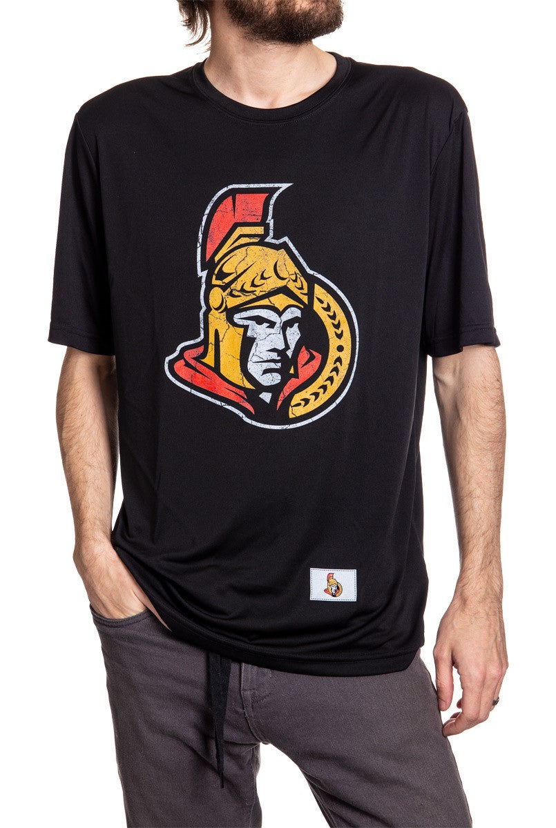 Ottawa Senators Short Sleeve Rashguard - Distressed Logo