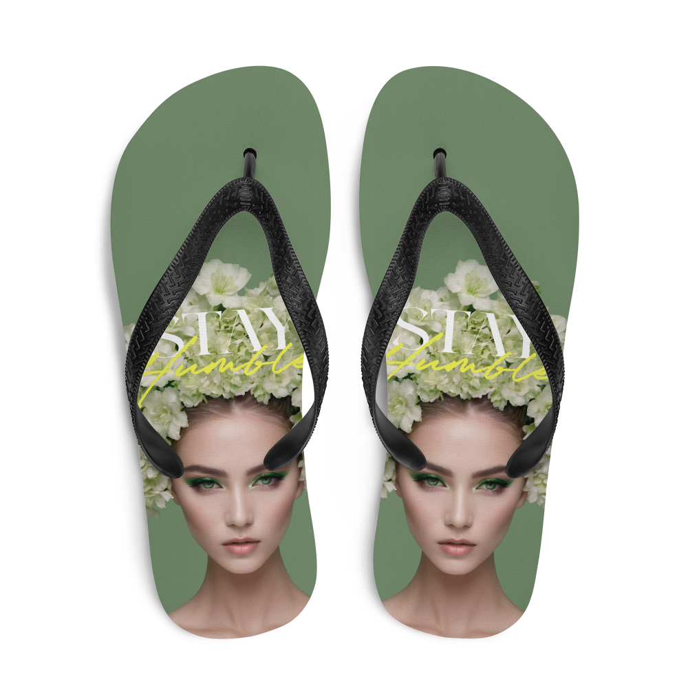 Stay Humble Female Flower Art Flip-Flops