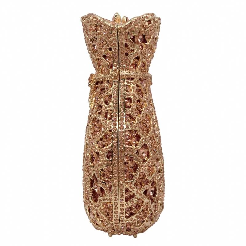 multicolor bundle mouth purse studded diamond clutch