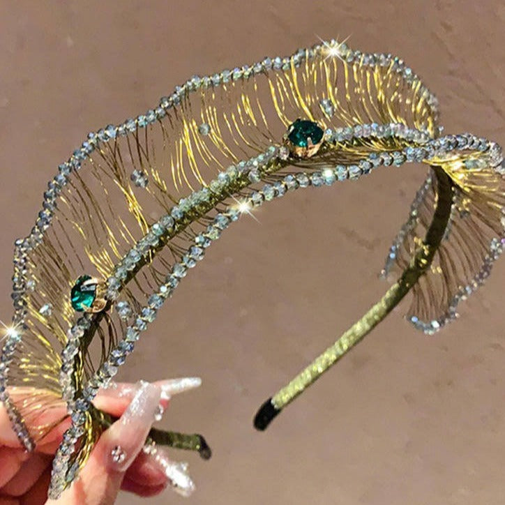 Luxury Handwoven Crystal Embellished Headband Accessories WAAMII