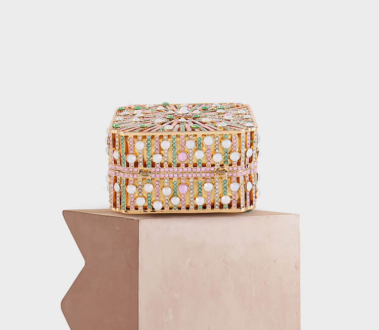 opal stone full diamond clutch bag evening purse
