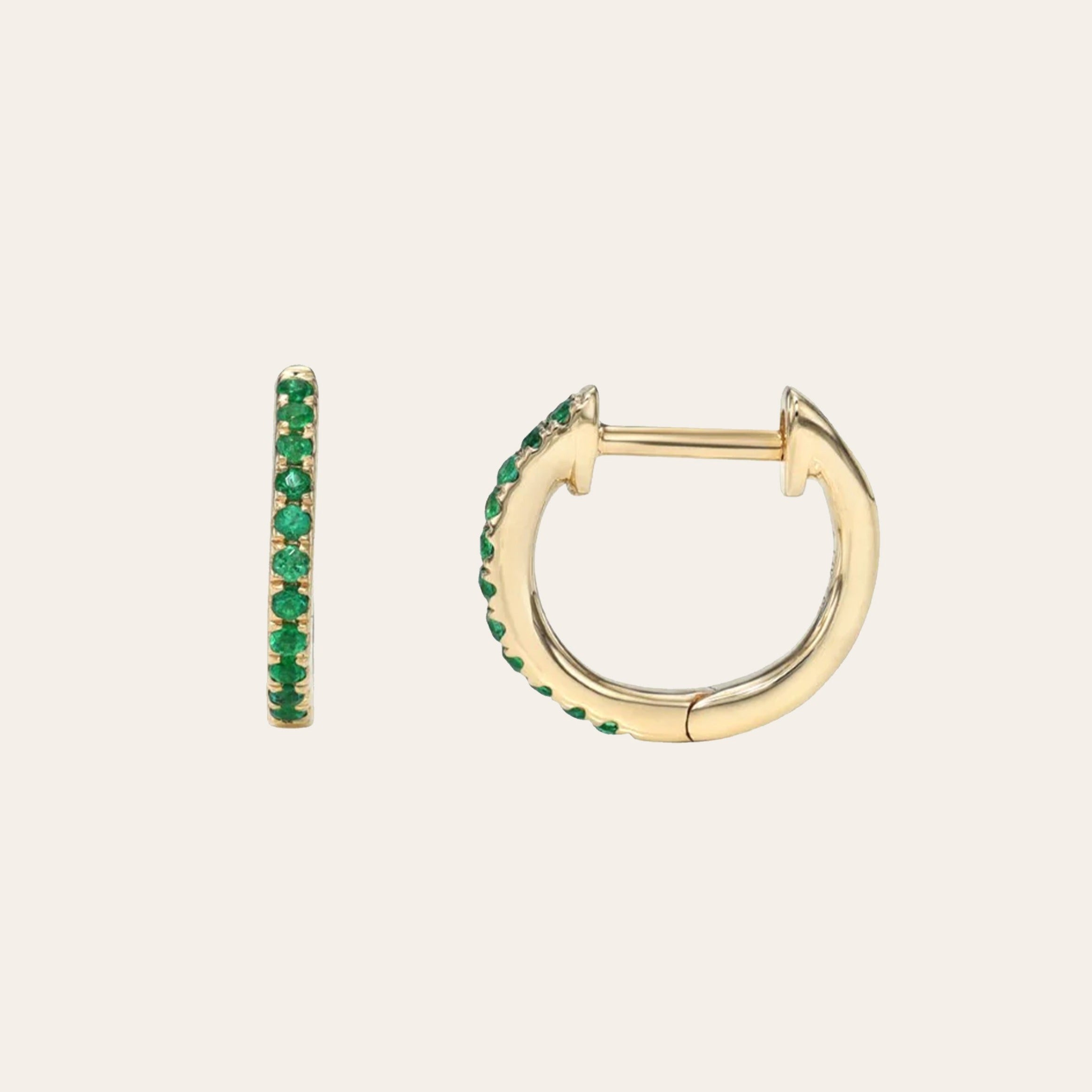 Emerald Huggie Earrings