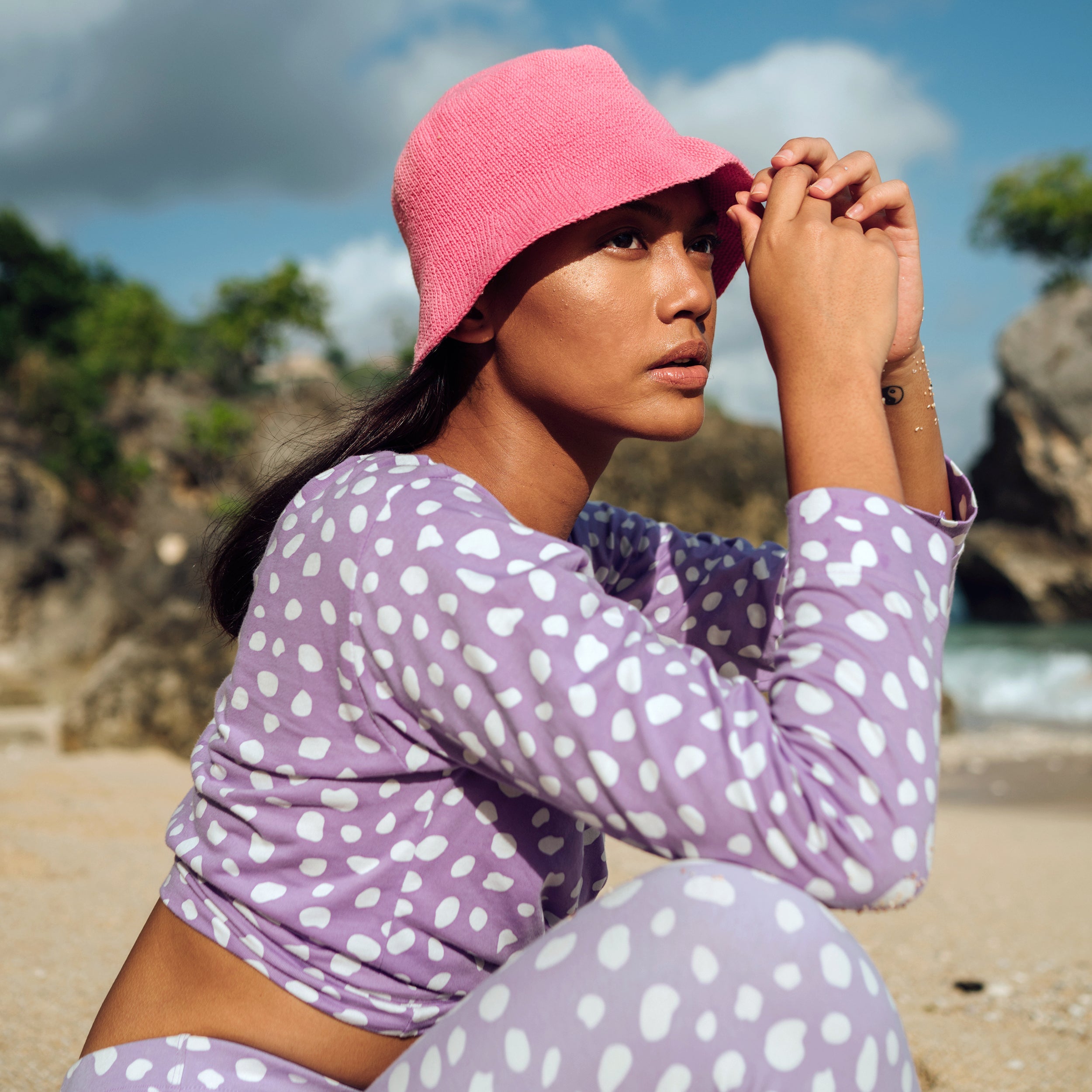 Florette Crochet Bucket Hat - Pink