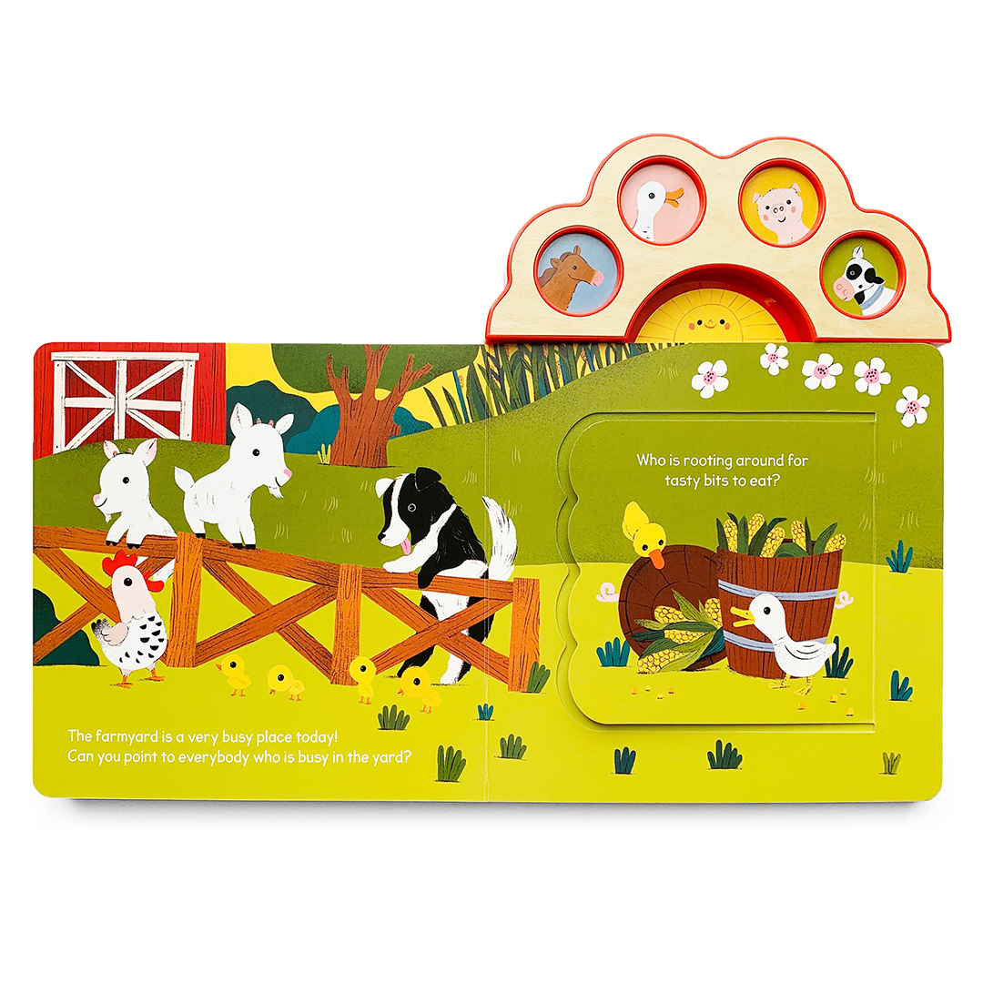 Hello, Farm! Lift-a-Flap Sound Board Book