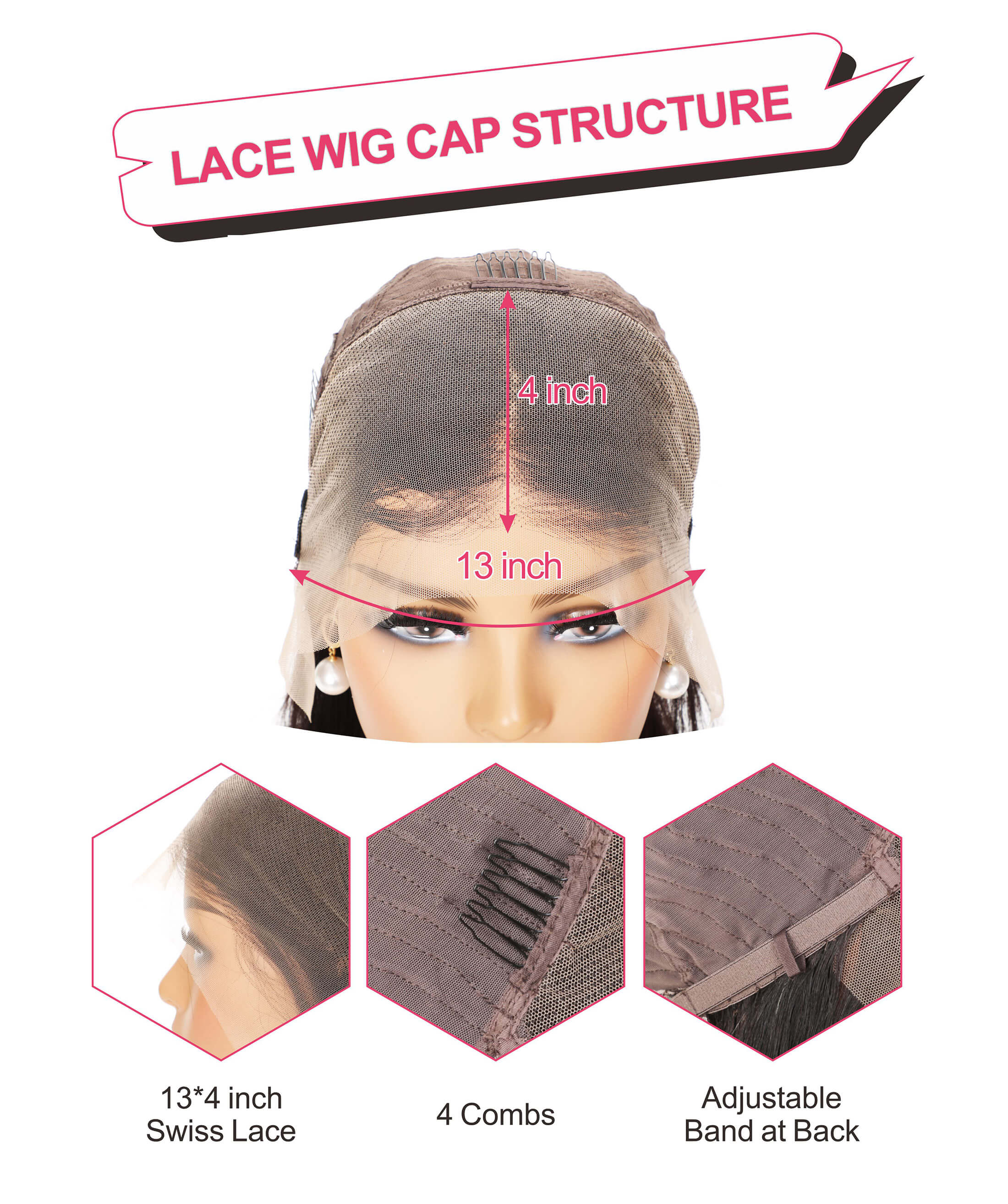 13×4 transparent lace frontal wig lace cap
