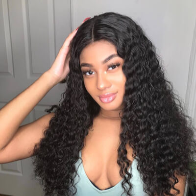 Medium Length Black Curly Weave