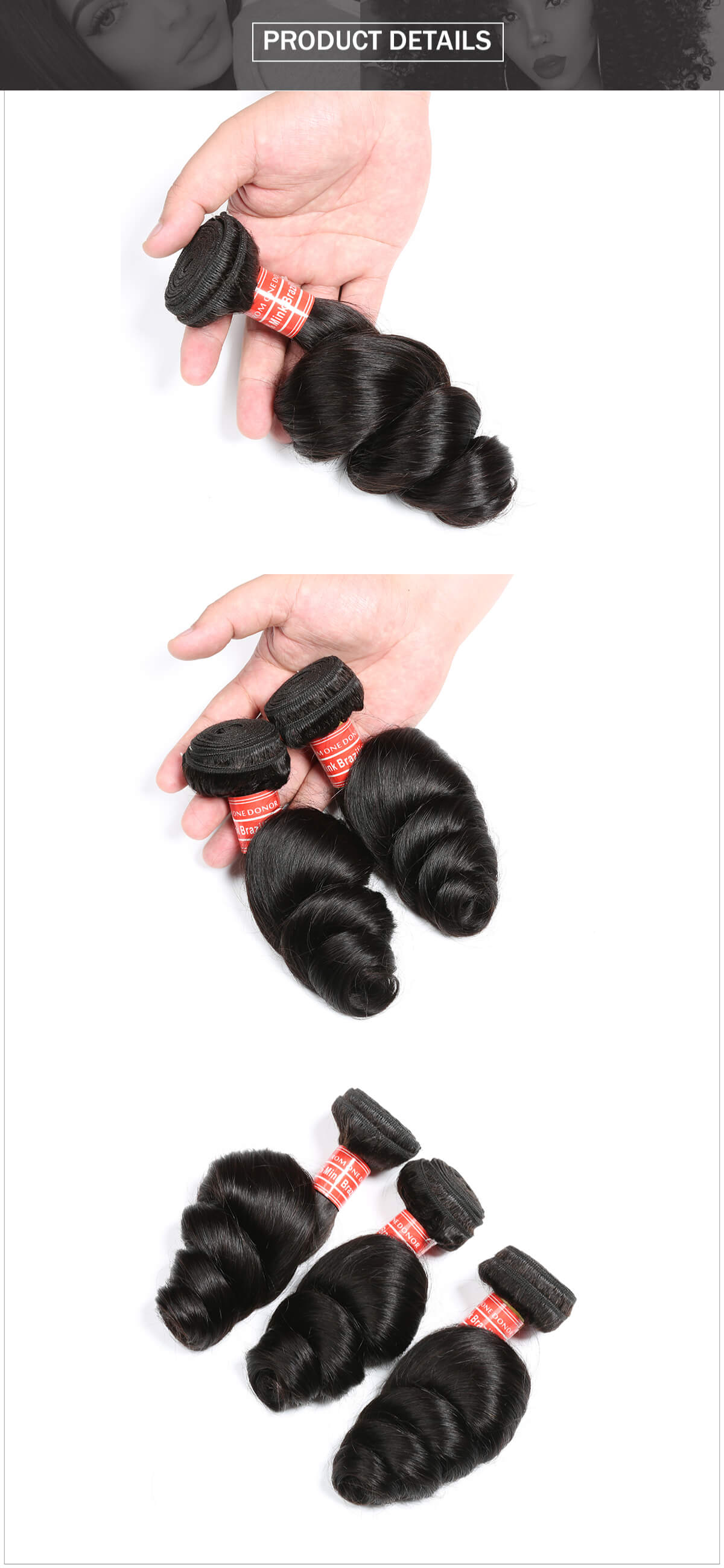 mink Brazilian hair loose wave hair bundle