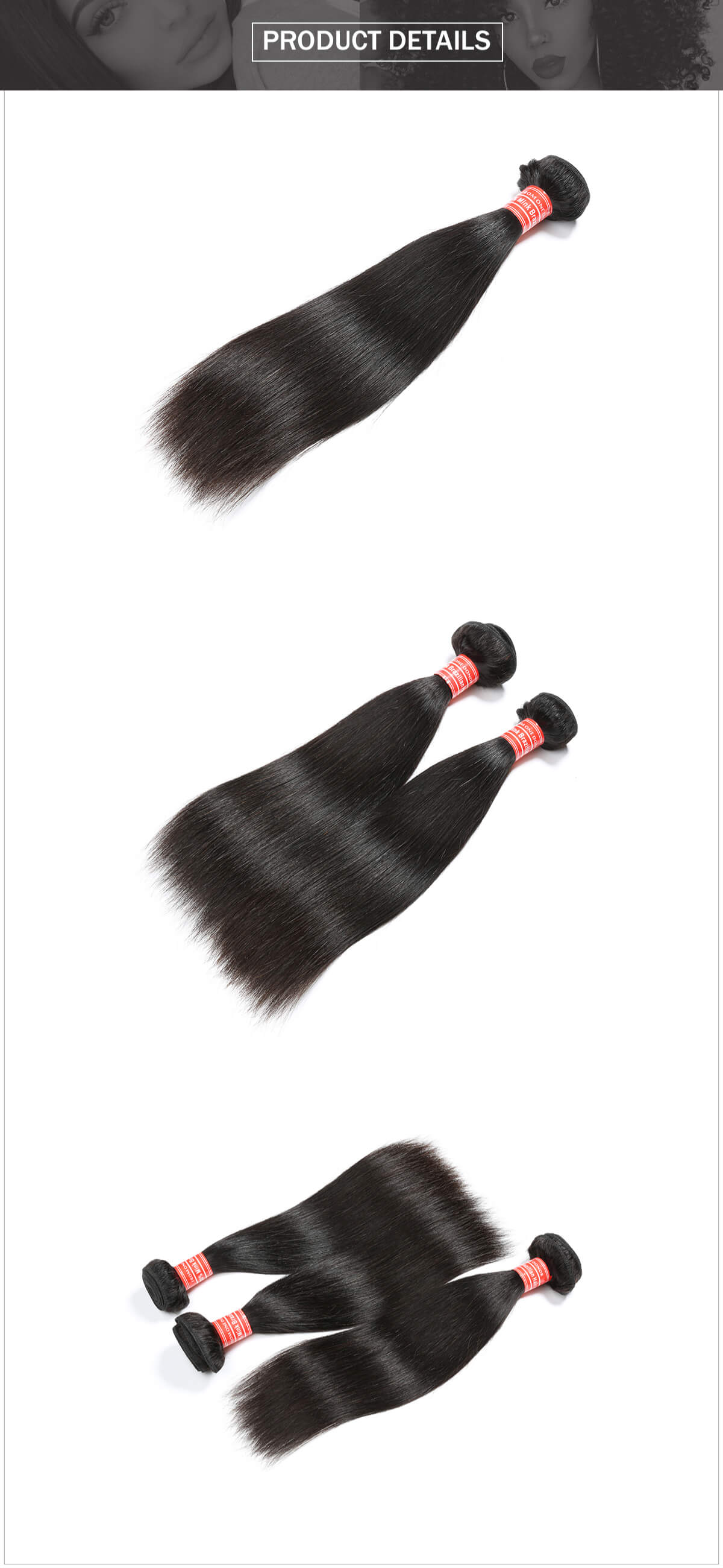 mink Brazilian hair straight hair bundles
