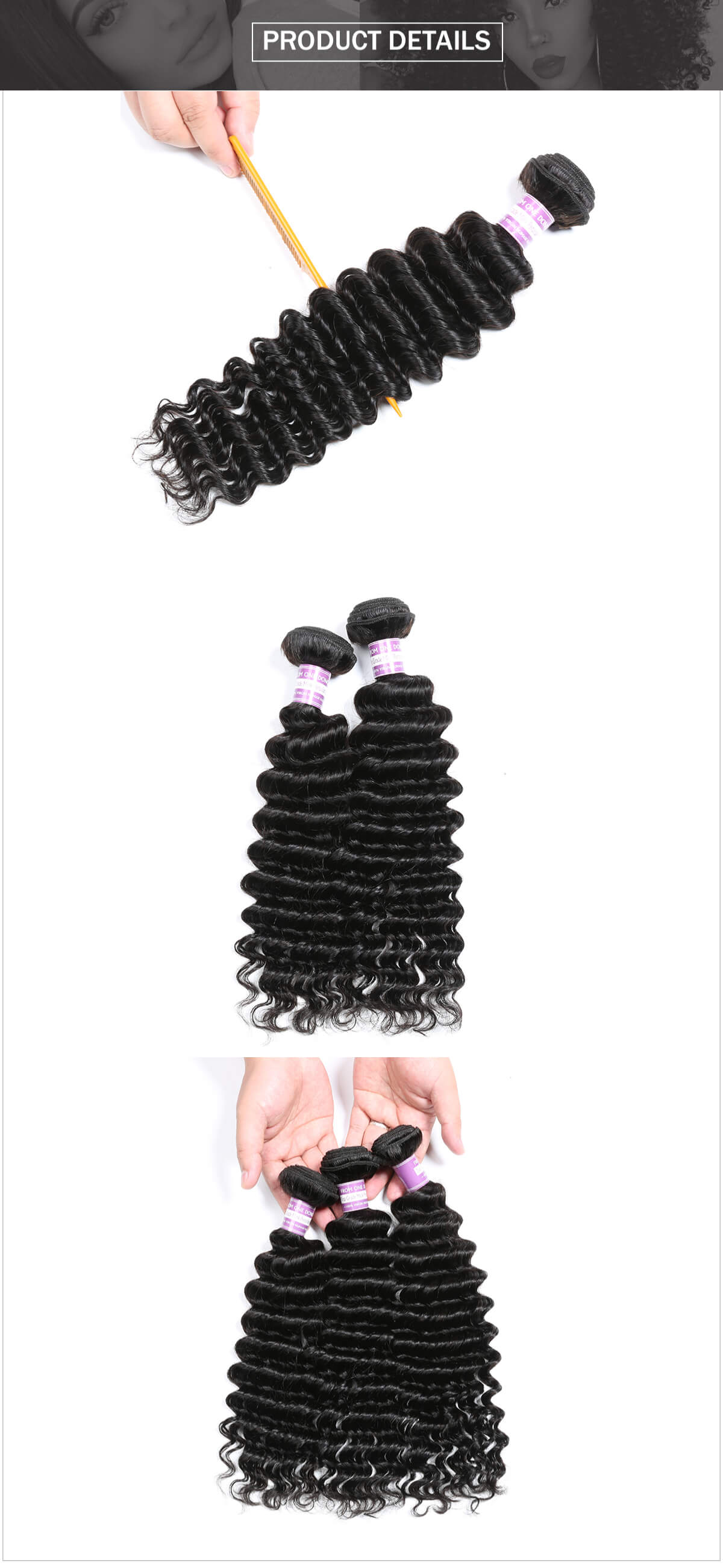 Peruvian hair deep wave hair bundle