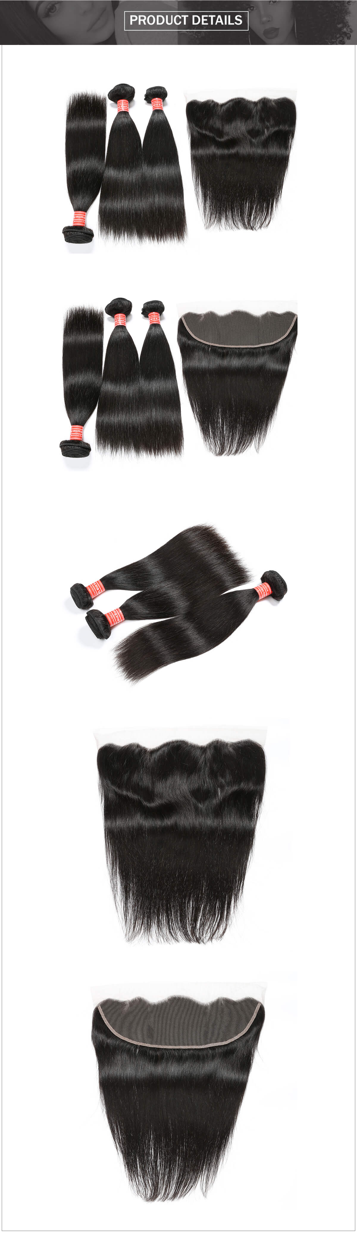 mink Brazilian hair straight hair bundles with frontal