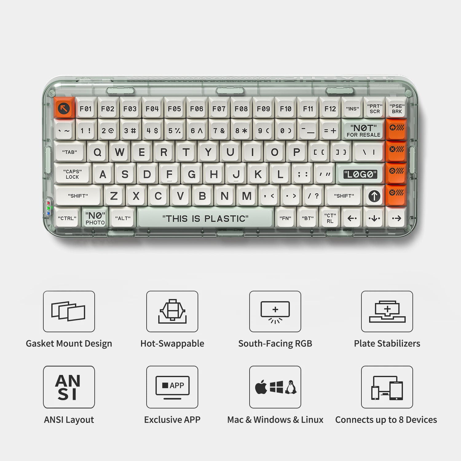 MelGeek Mojo84 Plastic Mechanical Keyboard