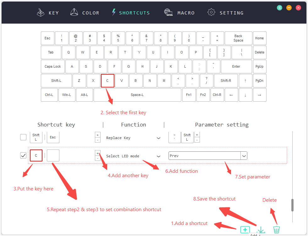 Add shortcut to your keyboard 