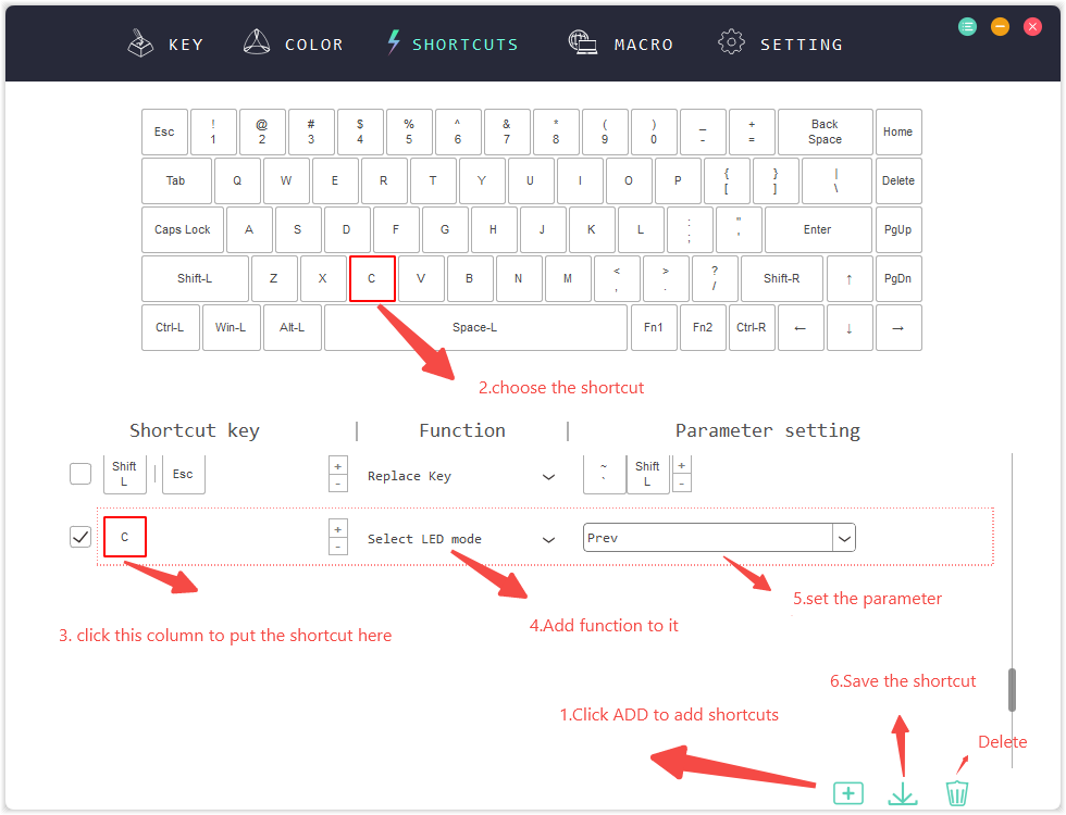 Add shortcut to your keyboard single key