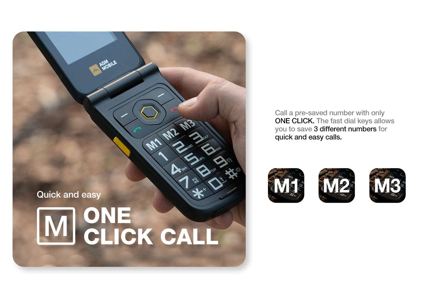 Agm m8 mobile flip pour les personnes âgées - Cdiscount Téléphonie