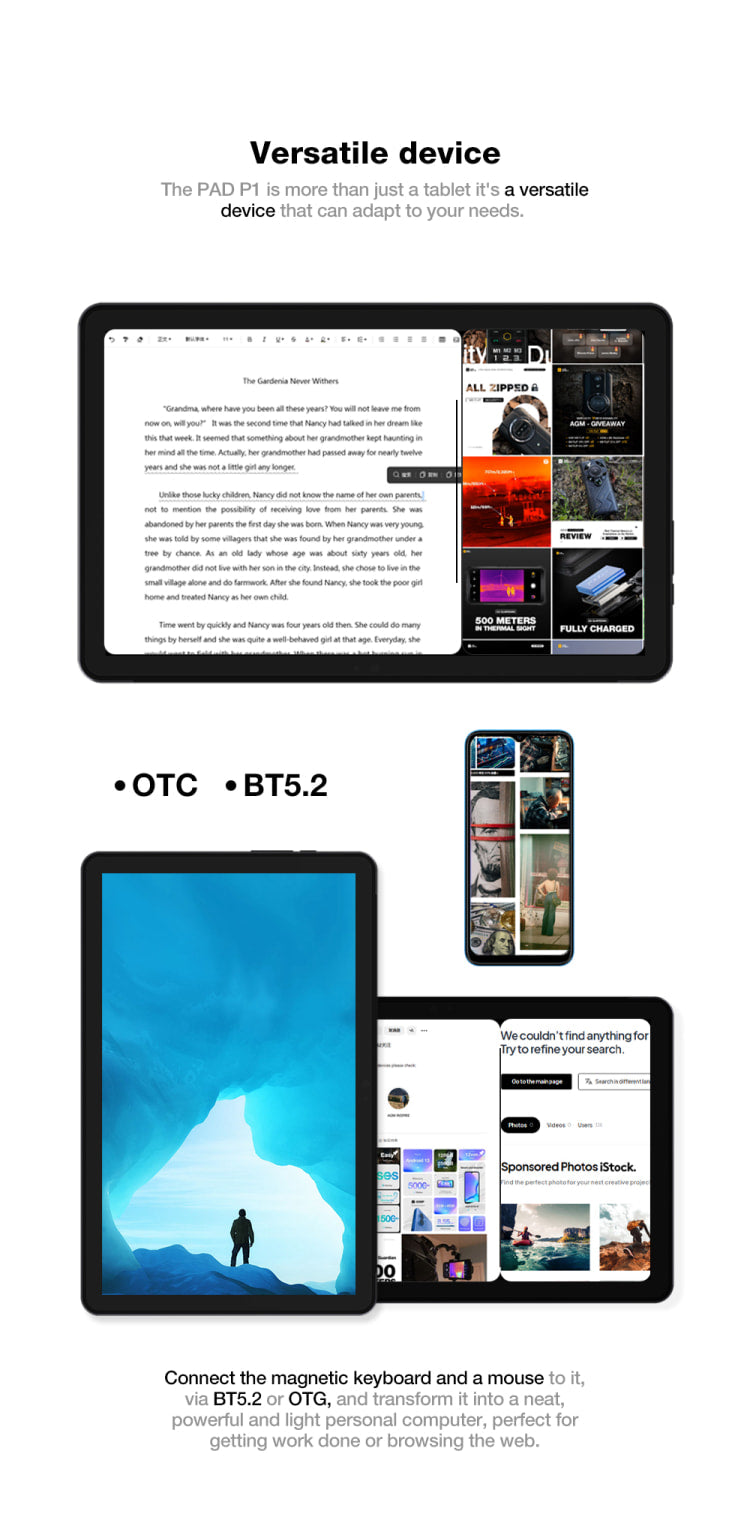 AGM Mobile Pad P1 est la première tablette étanche Android 13 avec 4G/LTE  en option -  News