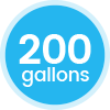 200 gallons