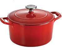Tramontina Covered Round Dutch Oven Enameled Cast Iron 3.5-Quart, Gradated Red, 80131/046DS