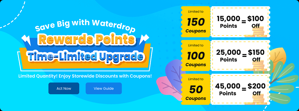 waterdrop rewards points redeemable coupons