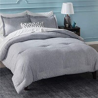Bedsure Grey Queen Comforter Set - Bedding Comforter Sets, Gray Bedding Set Cationic Dyeing Bed Sets with 2 Pillow Shams (Queen/Full, 88x88 inches, 3 Pieces)