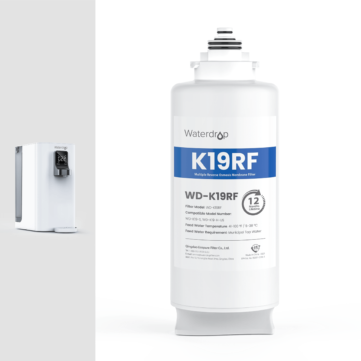 WD-K19RF Replacement for K19 Countertop RO System