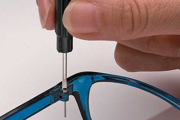 Repairing glasses with a screwdriver