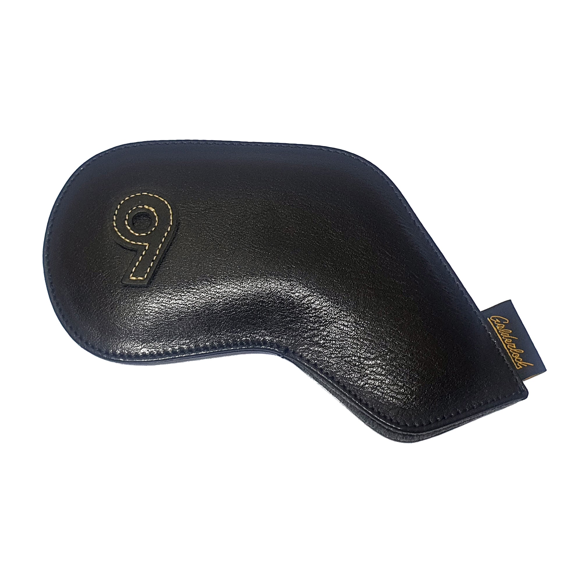 Goldenlock Black Golf Head Iron Covers Genuine Leather Gifts Accessory